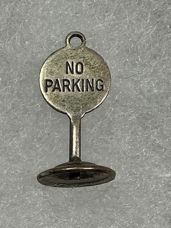Jewelry - Sterling Silver No Parking Sign Charm. 1 inch long